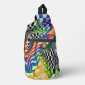 Rainbow Checkerboard Digitale kunst Sling Bag (Voorkant)