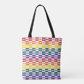 Rainbow Checkerboard Mini Cooper Canvas tas (Achterkant)