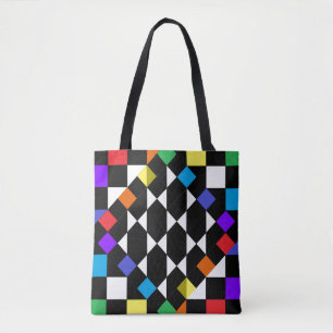 Rainbow Checkerboard Mode Beach Picnic Tassen