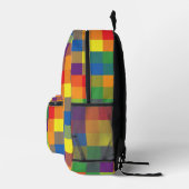 Rainbow Checkerboard Plaid Pride Kleuren Bedrukte Rugzak (Rechts)