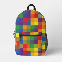 Rainbow Checkerboard Plaid Pride Kleuren Bedrukte Rugzak