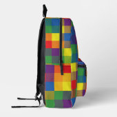 Rainbow Checkerboard Plaid Pride Kleuren Bedrukte Rugzak (Links)