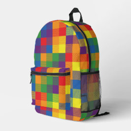 Rainbow Checkerboard Plaid Pride Kleuren Bedrukte Rugzak