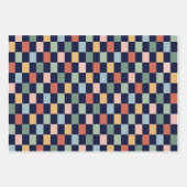 Rainbow Checkerboard retro kleuren vector naadloos Inpakpapier Vel (Voorkant 3)