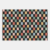 Rainbow Checkerboard retro kleuren vector naadloos Inpakpapier Vel (Voorkant 2)