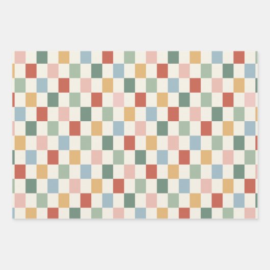 Rainbow Checkerboard retro kleuren vector naadloos Inpakpapier Vel (Voorkant)