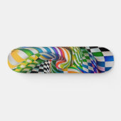 Rainbow Checkerboard & Stripes Digitale kunst Persoonlijk Skateboard (Horizontaal)