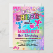 Rainbow Cheerleader Verjaardagsfeest Kaart (Voorkant)