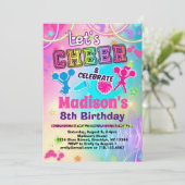 Rainbow Cheerleader Verjaardagsfeest Kaart (Staand voorkant)