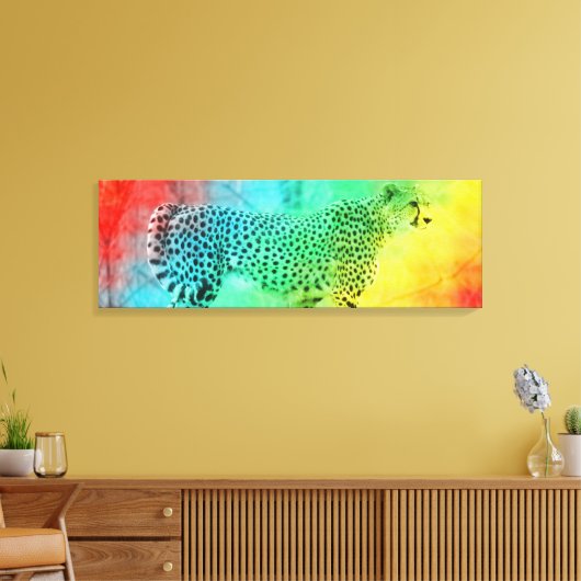 Rainbow Cheetah Canvas Afdruk (Insitu (Woonkamer))