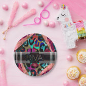 Rainbow Cheetah Diva Papieren Bordje (Feest)