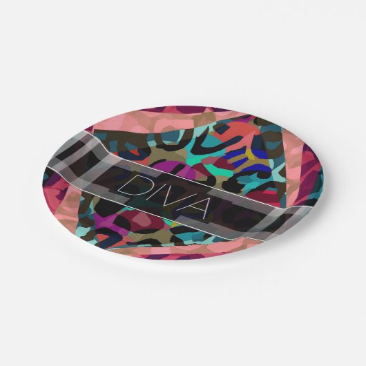 Rainbow Cheetah Diva Papieren Bordje (Gekanteld)