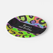 Rainbow Cheetah Leopard Birthday Party Borden Papieren Bordje (Gekanteld)