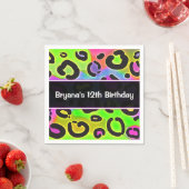 Rainbow Cheetah Leopard Birthday Party Napkins Servet (Insitu)