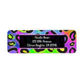 Rainbow Cheetah Leopard Party Adresetiketten Etiket (Voorkant)