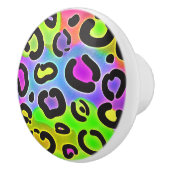 Rainbow Cheetah Leopard Print Kleurrijke Bright Keramische Knop (Rechts)