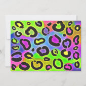 Rainbow Cheetah Leopard Print Party Uitnodigingen (Achterkant)