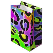 Rainbow Cheetah Leopard verjaardagsfeestje cadeau  Medium Cadeauzakje (Voorkant Gekanteld)