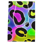 Rainbow Cheetah Leopard verjaardagsfeestje cadeau Medium Cadeauzakje (Achterkant)