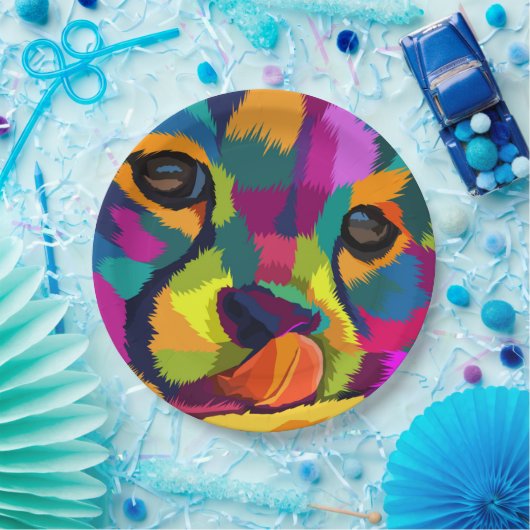 Rainbow Cheetah Papieren Bordje (Feest)