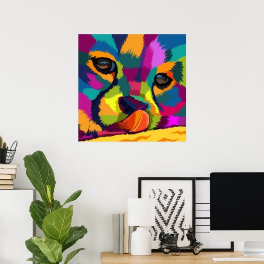 Rainbow Cheetah Poster (Thuiskantoor)