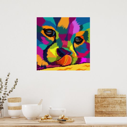 Rainbow Cheetah Poster (Keuken)