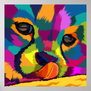 Rainbow Cheetah Poster