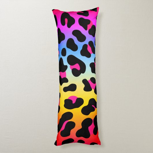 Rainbow Cheetah Print Body Pillow Lichaamskussen (Achterkant (Verticaal))