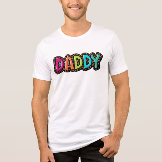 Rainbow Cheetah Print Daddy Letters Shirt (Voorkant)