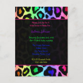 Rainbow Cheetah Wild Sweet 16 Verjaardagsfeest Uitnodiging Briefkaart (Voorkant)