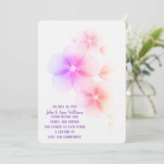 Rainbow Cherry Blossom Wedding Invitation Kaart (Staand voorkant)