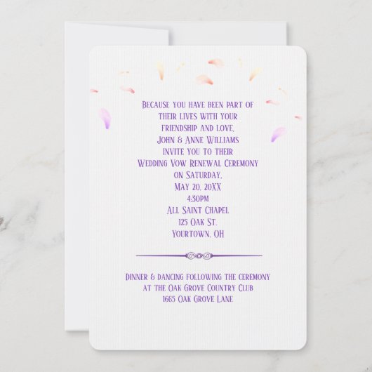 Rainbow Cherry Blossom Wedding Invitation Kaart (Achterkant)