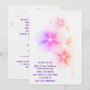 Rainbow Cherry Blossom Wedding Invitation Kaart