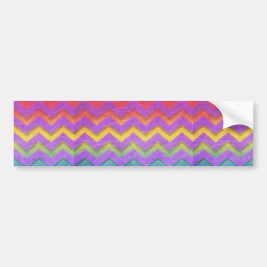 Rainbow Chevron by Shirley Taylor Bumpersticker (Voorkant)