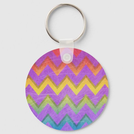 Rainbow Chevron by Shirley Taylor Sleutelhanger (Voorkant)