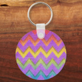 Rainbow Chevron by Shirley Taylor Sleutelhanger (Voorkant)