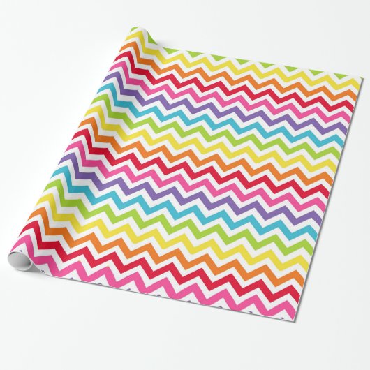 Rainbow Chevron cadeauverpakking Cadeaupapier (Uitgerold)