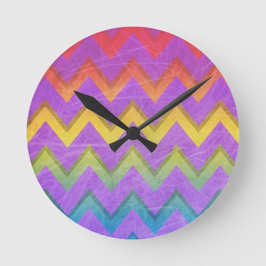 Rainbow Chevron door Shirley Taylor Ronde Klok (Voorkant)
