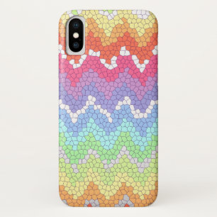 Rainbow chevron Glas in lood Kleurrijk Abstract Case-Mate iPhone Case