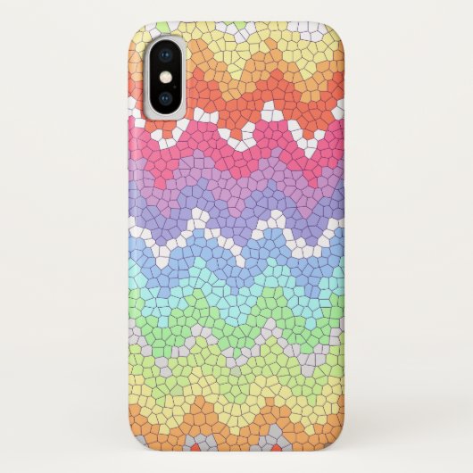 Rainbow chevron Glas in lood Kleurrijk Abstract Case-Mate iPhone Case (Achterkant)