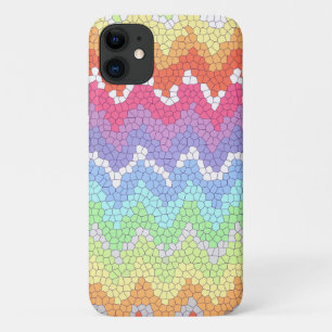 Rainbow chevron Glas in lood Kleurrijk Abstract iPhone 11 Hoesje