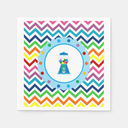Rainbow Chevron Gumball party servetten (Voorkant)