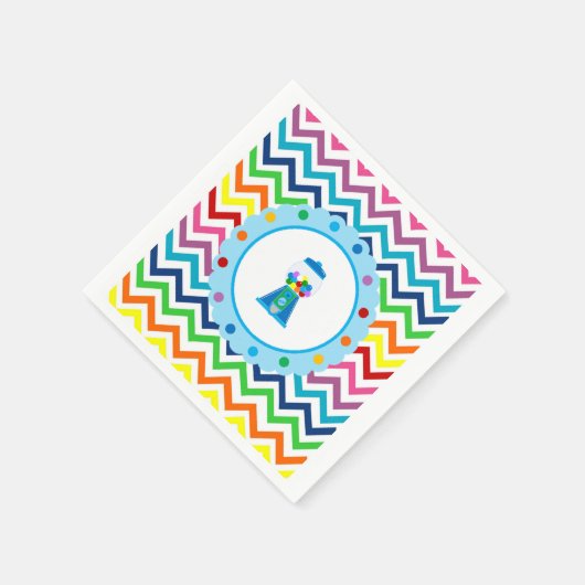 Rainbow Chevron Gumball party servetten (Hoek)