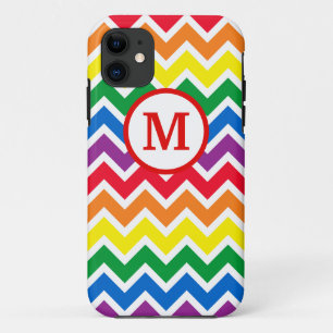 Rainbow Chevron Initiaal Case-Mate iPhone Case