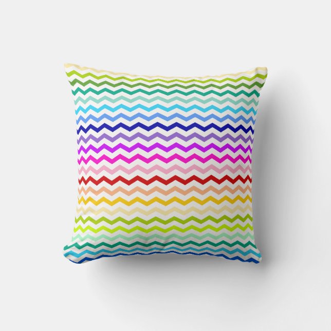 Rainbow chevron kussen (Voorkant)