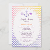 Rainbow Chevron Nautical Couples Shower Kaart (Voorkant)
