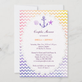 Rainbow Chevron Nautical Couples Shower Kaart