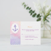 Rainbow Chevron Nautical Wedding RSVP Uitnodiging Briefkaart (Staand voorkant)