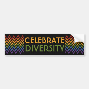 Rainbow Chevron Patroon aangepaste tekst bumpersti Bumpersticker