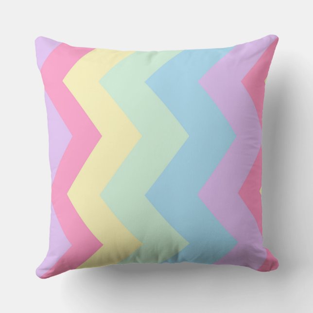 Rainbow chevron patroon kussen (Achterkant)